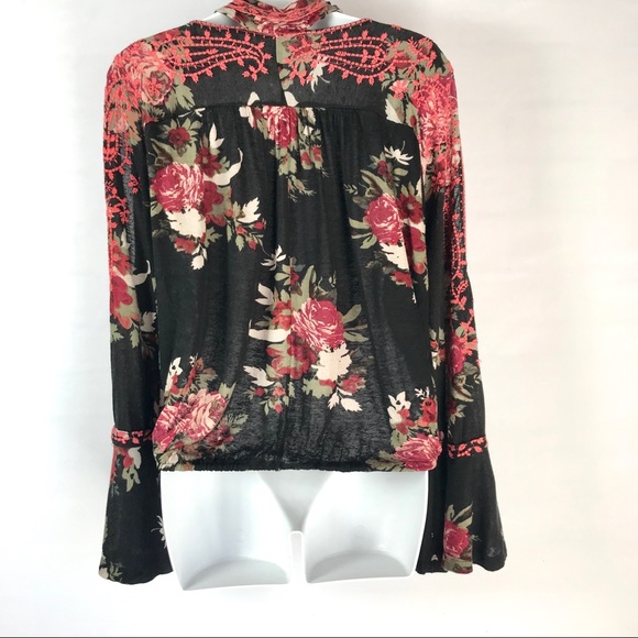 FP Floral Embroidered Cold Shoulder Bainbridge Top - Picture 6 of 8